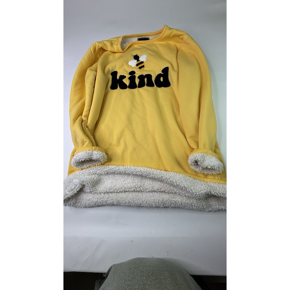 Simply Southern Yellow Bee Kind Pullover Fleece Women Large Oversized Sweatshirt - Picture 5 of 9